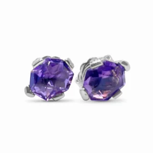 Stephen Dweck Garden of Stephen Pink Amethyst and Sterling Silver Stud Earrings< Earrings