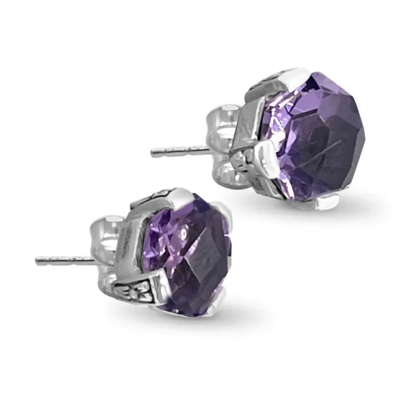 Stephen Dweck Garden of Stephen Pink Amethyst and Sterling Silver Stud Earrings< Earrings