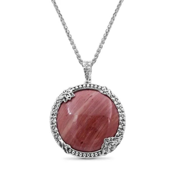 Stephen Dweck Garden of Stephen Red Wood Pendant in Sterling Silver< Necklace