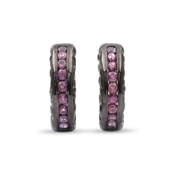 Stephen Dweck Garden of Stephen Rhodolite Garnet Hoop Earrings in Sterling Silver< Earrings