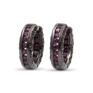 Stephen Dweck Garden of Stephen Rhodolite Garnet Hoop Earrings in Sterling Silver< Earrings