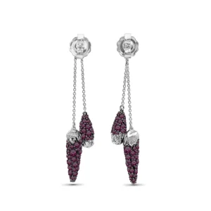 Stephen Dweck Garden of Stephen Rhodolite Garnet Drop Earring in Sterling Silver< Earrings