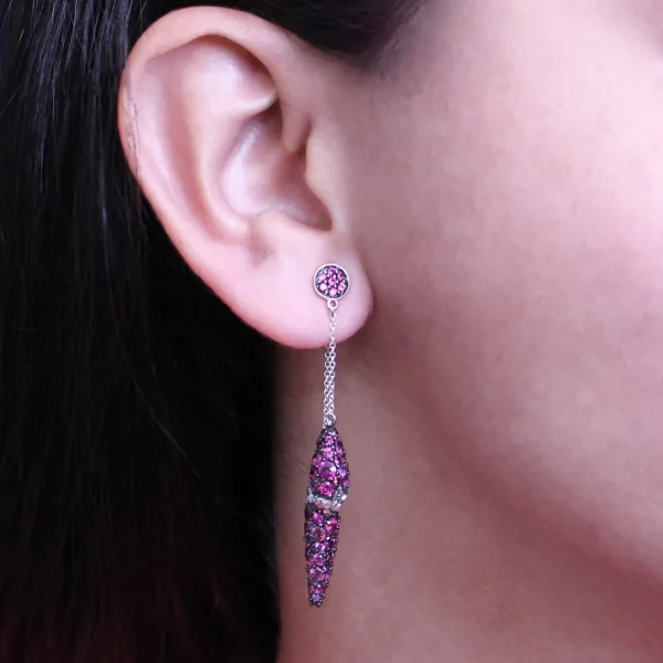 Stephen Dweck Garden of Stephen Rhodolite Garnet Drop Earring in Sterling Silver< Earrings