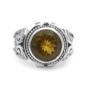 Stephen Dweck Garden of Stephen Round Congac Quartz Gemstone Ring in Sterling Silver< Rings