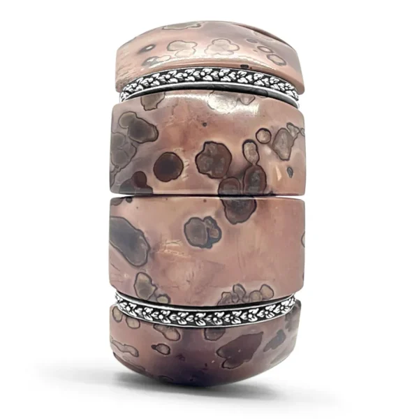 Stephen Dweck Garden of Stephen Royal Dendritic Jasper Stretch Bracelet with Engraved Sterling Silver Spacers< Bracelets