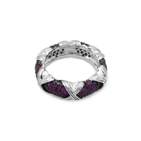 Stephen Dweck Garden of Stephen Ruby Pave Ring in Sterling Silver< Rings