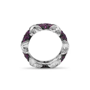 Stephen Dweck Garden of Stephen Ruby Pave Ring in Sterling Silver< Rings