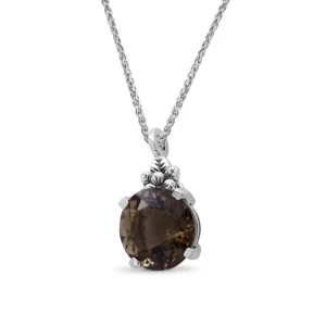 Stephen Dweck Garden Of Stephen Smokey Quartz Top Faceted Cone Pendant in Sterling Silver< Necklace