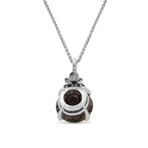 Stephen Dweck Garden Of Stephen Smokey Quartz Top Faceted Cone Pendant in Sterling Silver< Necklace