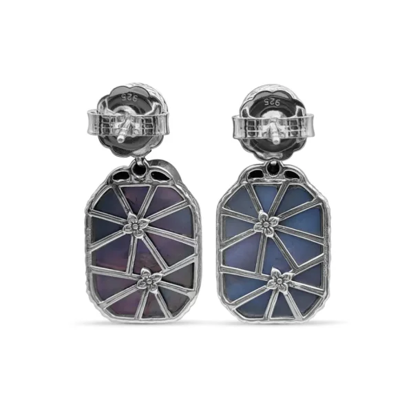 Stephen Dweck Garden of Stephen Smoky Quartz MOP Hand Tahitian MOP Facet and Diamond 0.05ct Earring in Sterling Silver< Earrings