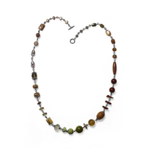 Stephen Dweck Garden of Stephen Turquoise Agate Flourite Jade Amber Carnelian Smoky Quartz Crazy Lace Agate Rutilated Quartz Pearls Moonstone and Aragonite Necklace in Sterling Silver< Necklace