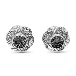 Stephen Dweck Kyoto Black Diamond 1.00ct Earrings in Sterling Silver< Earrings