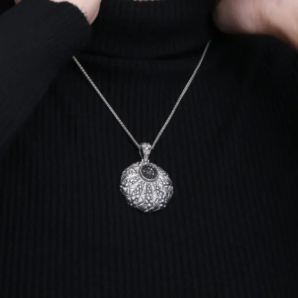 Stephen Dweck Kyoto Black Diamond 0.50ct Pendant in Sterling Silver< Necklace