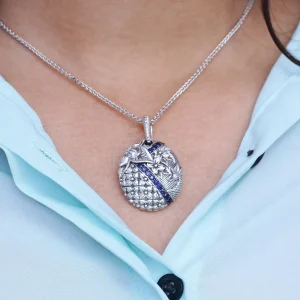 Stephen Dweck Kyoto Blue Sapphire 0.50ct Pendant in Sterling Silver< Necklace