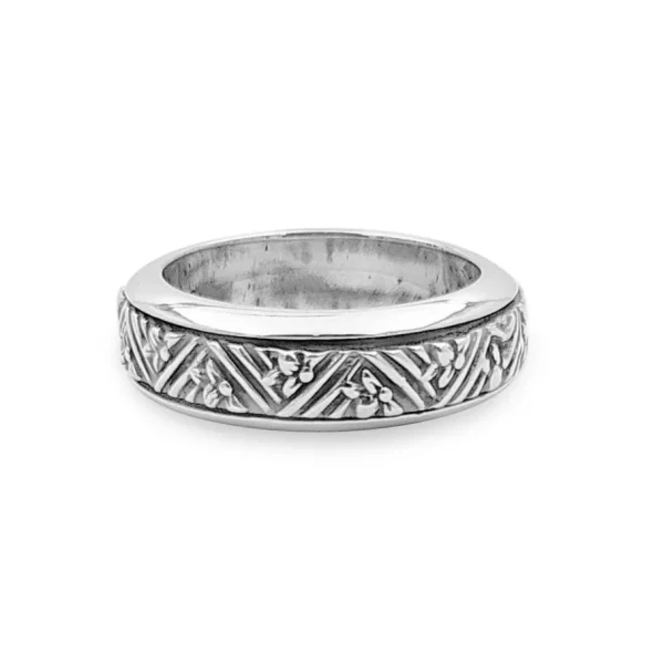 Stephen Dweck Kyoto Engraved Sterling Silver Band< Rings