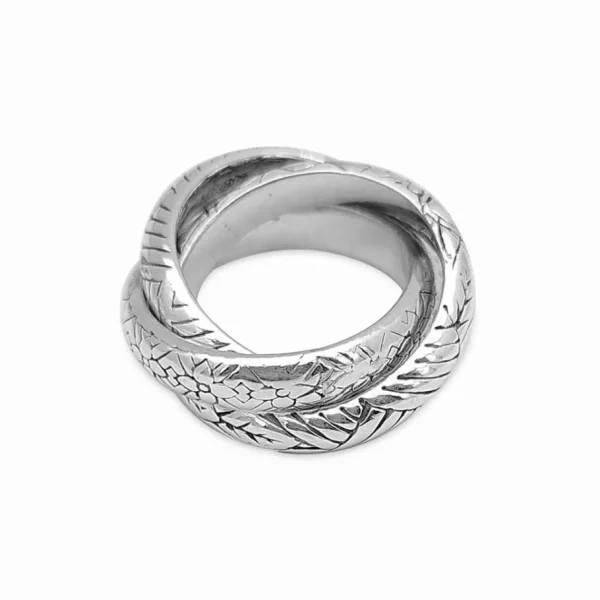 Stephen Dweck Kyoto Engraved Sterling Silver Connected Band Ring< Rings