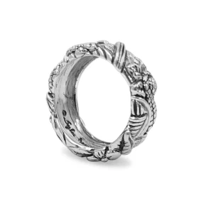 Stephen Dweck Kyoto Flower Engraved Ring in Sterling Silver< Rings