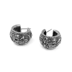 Stephen Dweck Kyoto Hand Manipulated and Signature Engraved Sterling Silver Earrings< Earrings