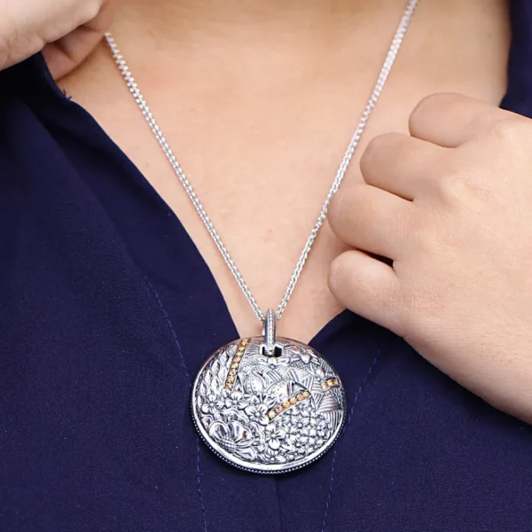 Stephen Dweck Kyoto Orange Sapphire 0.65ct Pendant in Sterling Silver< Necklace