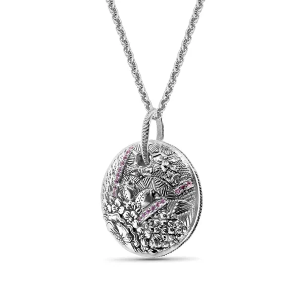 Stephen Dweck Kyoto Pink Sapphire 0.65ct Pendant in Sterling Silver< Necklace