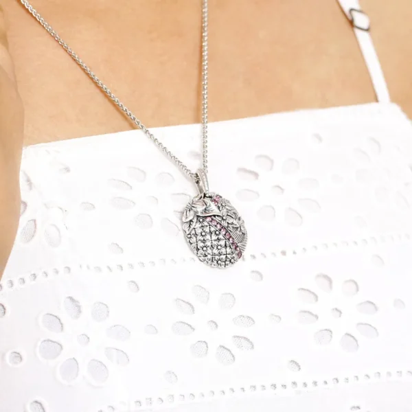 Stephen Dweck Kyoto Pink Sapphire 0.50ct Pendant in Sterling Silver< Necklace