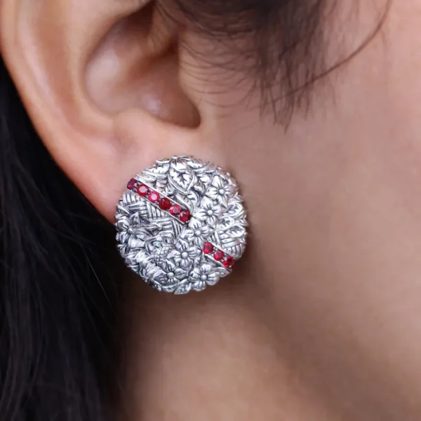 Stephen Dweck Kyoto Ruby 0.75ct Earrings in Sterling Silver< Earrings