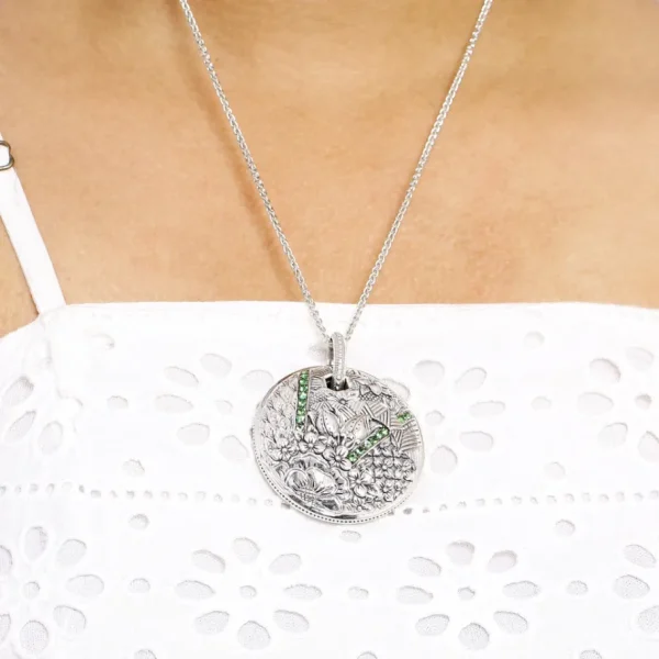 Stephen Dweck Kyoto Tsavorite 0.75ct Pendant Large in Sterling Silver< Necklace
