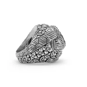 Stephen Dweck Kyoto White Diamond 0.85ct Engraved Ring Sterling Silver< Rings