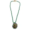 Stephen Dweck Luxury Ammolite Emerald Amethyst Diamond and Emerald Bead Necklace in 18K Gold< Necklace