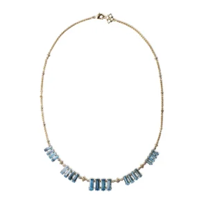 Stephen Dweck Luxury Aurora Swiss Blue Topaz and Diamond 0.20ct Necklace in 18K Gold< Necklace