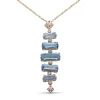 Stephen Dweck Luxury Aurora Swiss Blue Topaz and 0.15ct Diamond Pendant in 18K Gold< Necklace