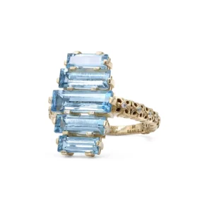 Stephen Dweck Luxury Aurora Swiss Blue Topaz and Diamond 0.10ct Ring in 18K Gold< Rings