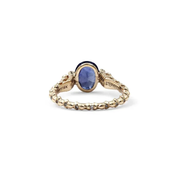 Stephen Dweck Luxury Blue Sapphire and Diamond 0.20ct Ring in 18K Gold< Rings