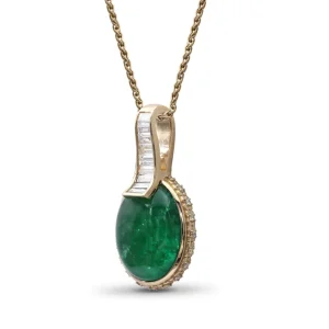 Stephen Dweck Luxury Emerald 9.65ct and Diamond 0.55ct Pendant in 18K Gold< Necklace