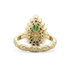 Stephen Dweck Luxury Emerald 3ct and Diamond 0.35ct Ring in 18K Gold< Rings