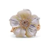 Stephen Dweck Luxury Hand Carved Mother of Pearl and Diamond Ring in 18K Rose Gold< Rings