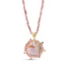 Stephen Dweck Luxury Laguna Agate Pink Tourmaline Sapphire and Tourmaline Bead Necklace in 18K Gold< Necklace