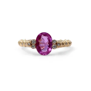 Stephen Dweck Luxury Pink Sapphire and Diamond 0.20ct Ring in 18K Gold< Rings