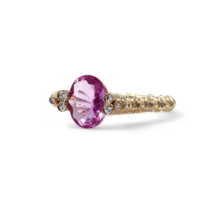 Stephen Dweck Luxury Pink Sapphire and Diamond 0.20ct Ring in 18K Gold< Rings