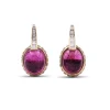 Stephen Dweck Luxury Rubellite Tourmaline 12.2ct and Diamond 0.50ct Earring in 18K Gold< Earrings