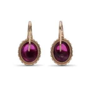 Stephen Dweck Luxury Rubellite Tourmaline 12.2ct and Diamond 0.50ct Earring in 18K Gold< Earrings