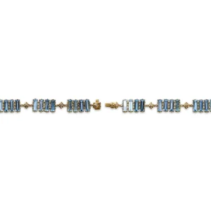 Stephen Dweck Luxury Swiss Blue Topaz and Diamond Bracelet in 18K Gold< Bracelets