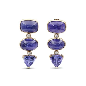 Stephen Dweck Luxury Tanzanite 41ct and Diamond 0.25ct Earring in 18K Gold< Earrings