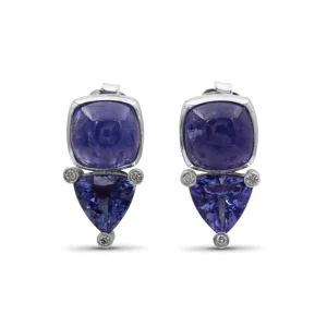 Stephen Dweck Luxury Tanzanite 22ct and Diamond 0.15ct Earring in 18K Gold< Earrings