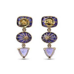 Stephen Dweck Luxury Tanzanite 41ct and Diamond 0.25ct Earring in 18K Gold< Earrings