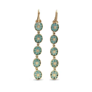 Stephen Dweck Luxury Turquoise 20ct and Diamond 0.35ct Earring in 18K Gold< Earrings