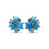 Stephen Dweck Luxury Turquoise 25ct Blue Topaz 4.1ct and Diamond 0.30ct Earring in 18K Gold< Earrings