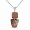 Stephen Dweck One of a Kind Hand Carved Rose Quartz and Jasper Pendant in Sterling Silver with 18K Gold Diamond Pave Adam- 20In/51Cm< Necklace