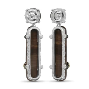 Stephen Dweck One of a Kind Jasper Earrings in Sterling Silver with 18K Gold Adam< Earrings