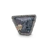 Stephen Dweck One of a Kind Moss Agate 22.2ct and Diamond 0.45ct Ring in Sterling Silver with 18K Diamond Pave Adam< Rings